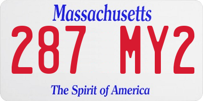 MA license plate 287MY2