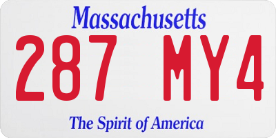 MA license plate 287MY4