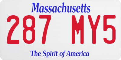 MA license plate 287MY5