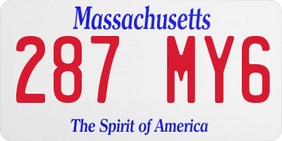 MA license plate 287MY6