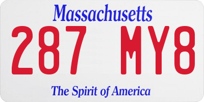 MA license plate 287MY8