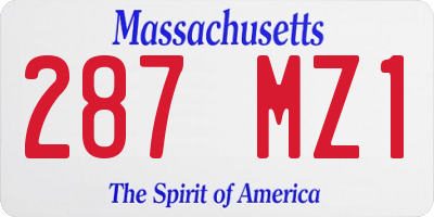 MA license plate 287MZ1