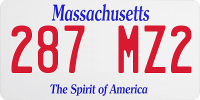 MA license plate 287MZ2