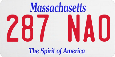 MA license plate 287NA0