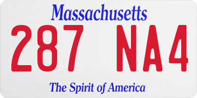 MA license plate 287NA4