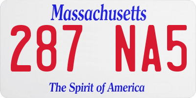 MA license plate 287NA5