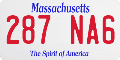 MA license plate 287NA6
