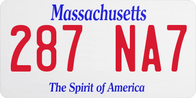 MA license plate 287NA7