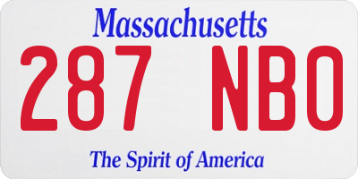MA license plate 287NB0