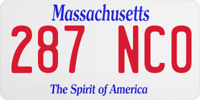 MA license plate 287NC0