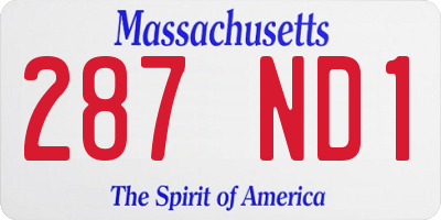 MA license plate 287ND1