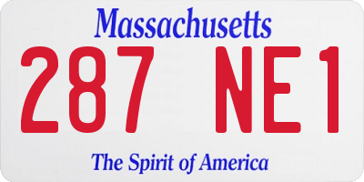 MA license plate 287NE1