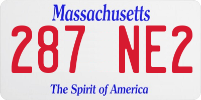 MA license plate 287NE2