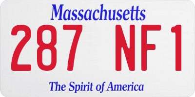 MA license plate 287NF1