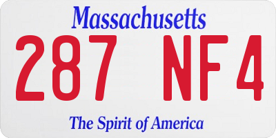 MA license plate 287NF4