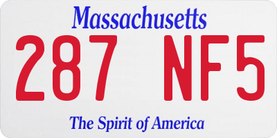 MA license plate 287NF5