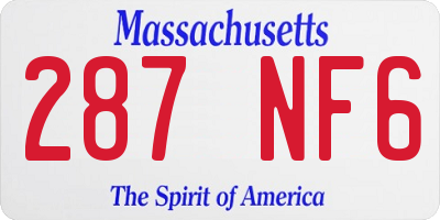 MA license plate 287NF6