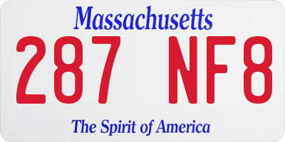 MA license plate 287NF8