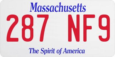 MA license plate 287NF9