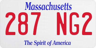 MA license plate 287NG2