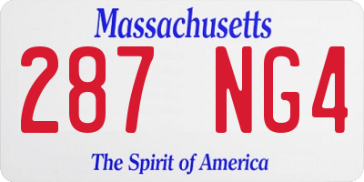 MA license plate 287NG4