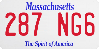 MA license plate 287NG6