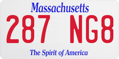 MA license plate 287NG8