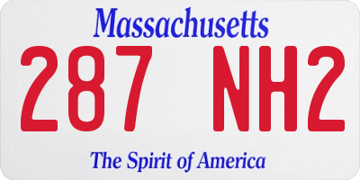MA license plate 287NH2