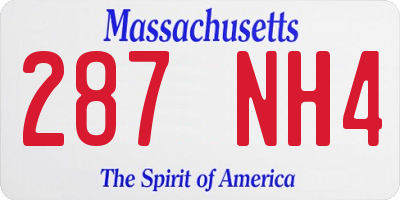 MA license plate 287NH4