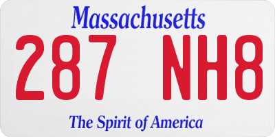 MA license plate 287NH8
