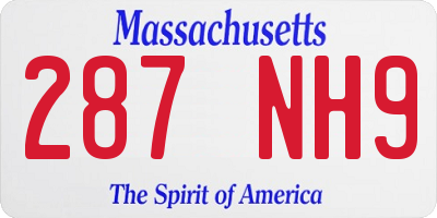 MA license plate 287NH9