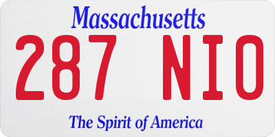 MA license plate 287NI0