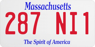 MA license plate 287NI1