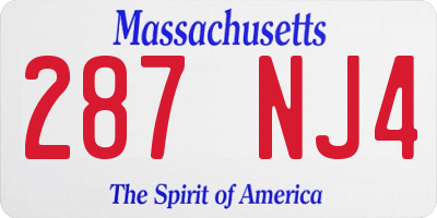 MA license plate 287NJ4