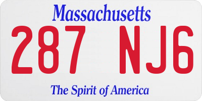 MA license plate 287NJ6
