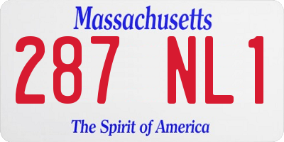 MA license plate 287NL1