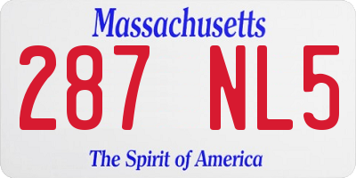 MA license plate 287NL5
