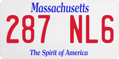 MA license plate 287NL6