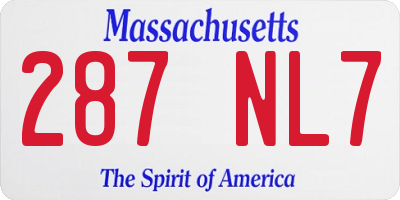 MA license plate 287NL7