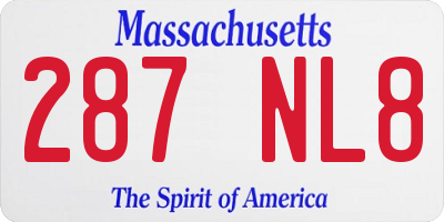 MA license plate 287NL8