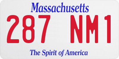 MA license plate 287NM1