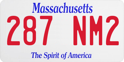 MA license plate 287NM2