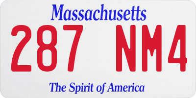 MA license plate 287NM4