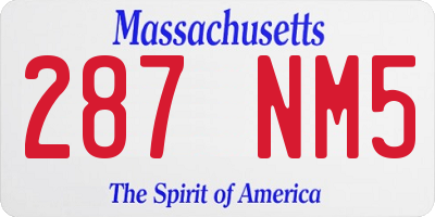 MA license plate 287NM5