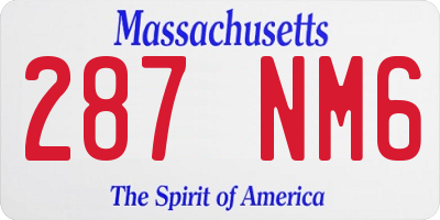 MA license plate 287NM6