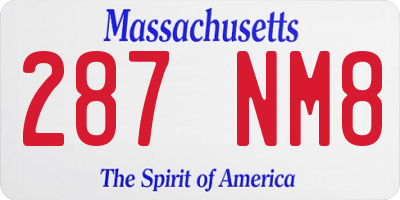 MA license plate 287NM8