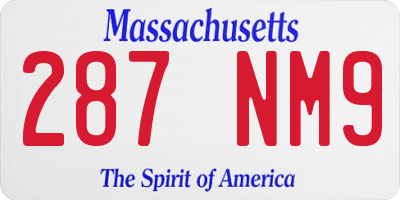 MA license plate 287NM9