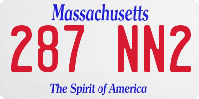 MA license plate 287NN2