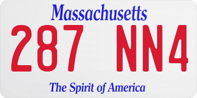 MA license plate 287NN4