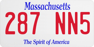MA license plate 287NN5